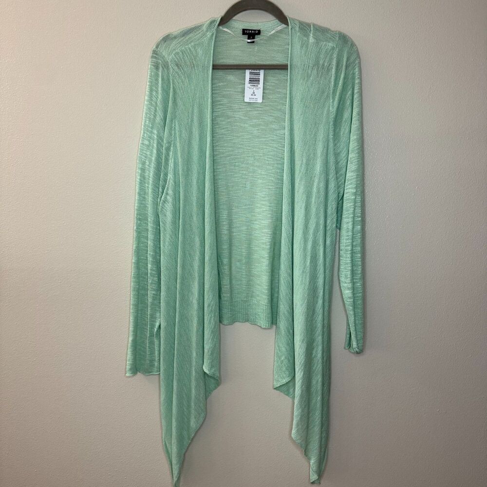 Torrid Mint Long Sleeve Asymmetrical Cardigan